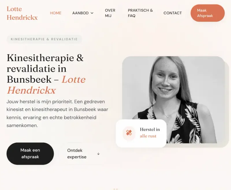 Screenshot van lottehendrickx.be