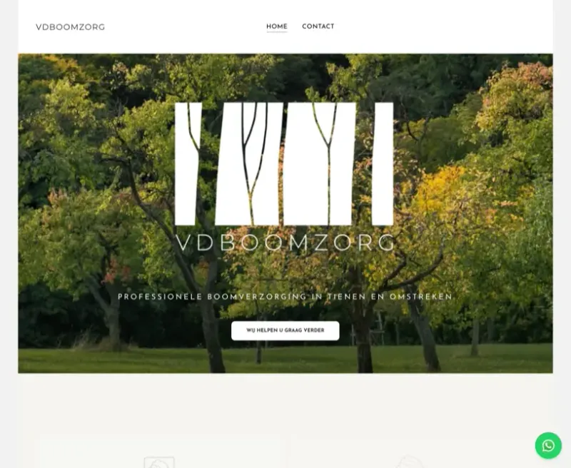 Screenshot van vdboomzorg.com